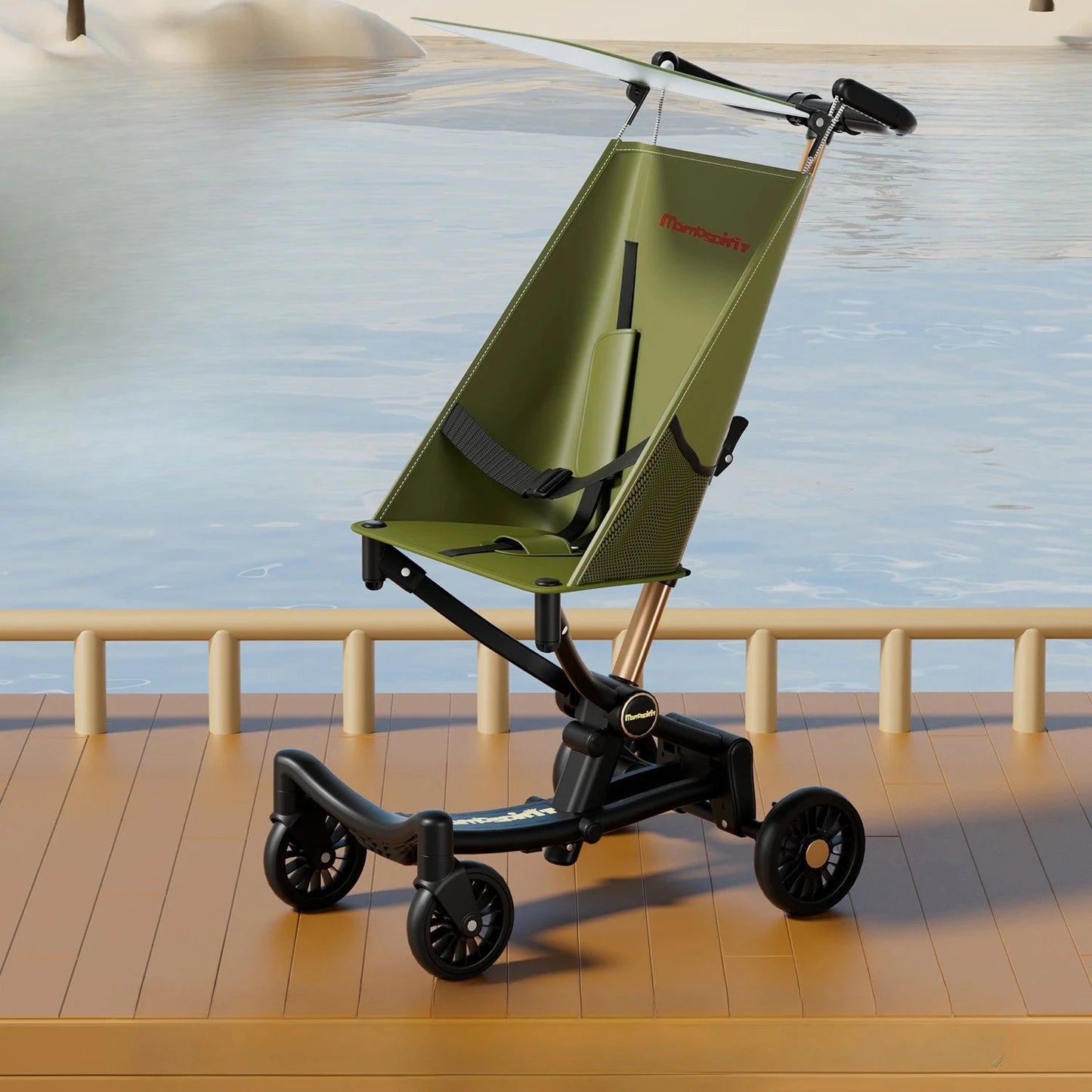 Lightweight and Easy To Carry Pocket Baby Stroller Children's Simple Baby Stroller Foldable Travel Baby Car Four-wheel Stroller GlowCart