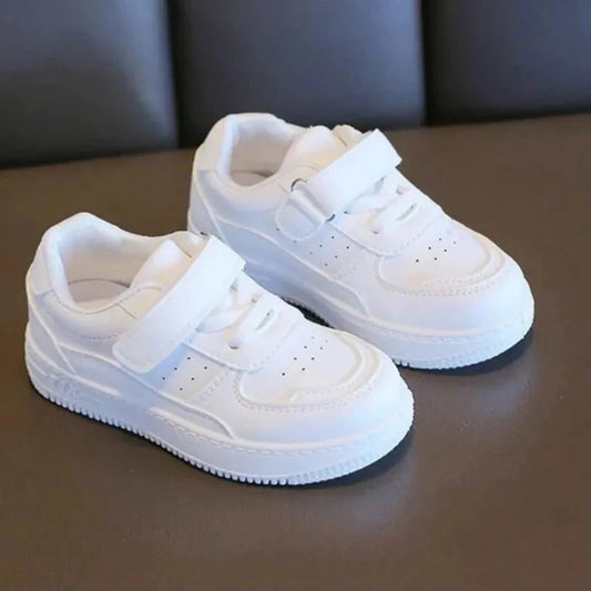 Tenis Sneakers Kids Spring/Autumn New Boys Girls Sports Shoes Casual Board Shoes Leather Soft Soled Children Small White Shoes GlowCart