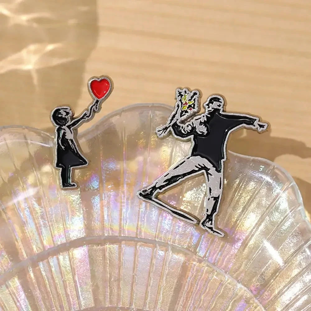 Creative Couple Metal Enamel Badge Personality Fashion Badge GlowCart
