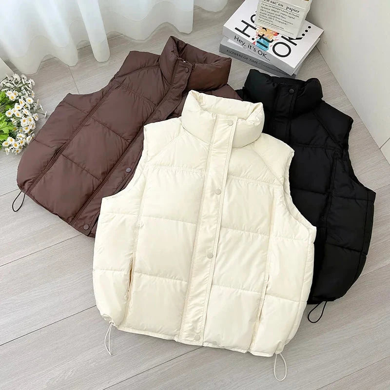 New Women Winter Warm Vest Waistcoat Ladies Sleeveless Stand GlowCart