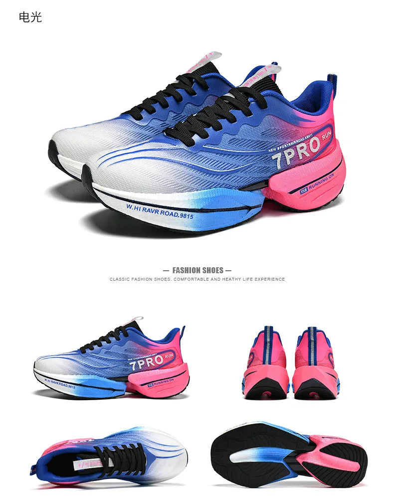 Speciality Carbon Plate Sports Running Shoes Marathon Air Cushion Men Breathable Lightweight Women Comfortable Nonskid Sneakers GlowCart