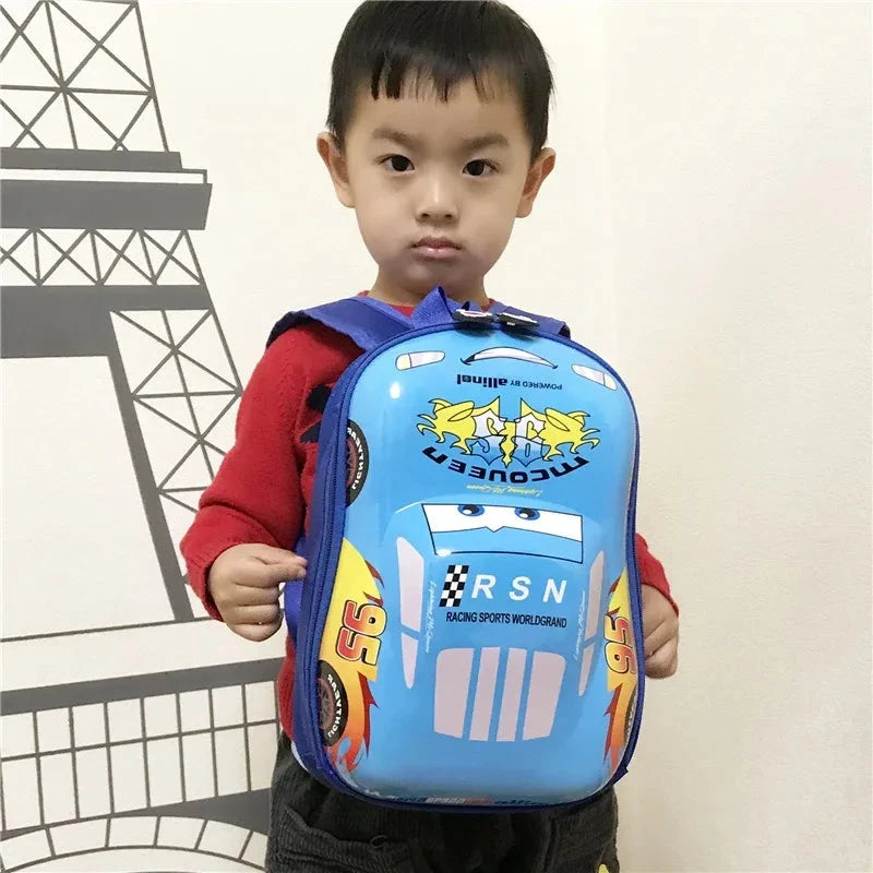 Disney New Cartoon McQueen Hard Shell Kindergarten Backpack for Boys and Girls Aged 3-6 GlowCart
