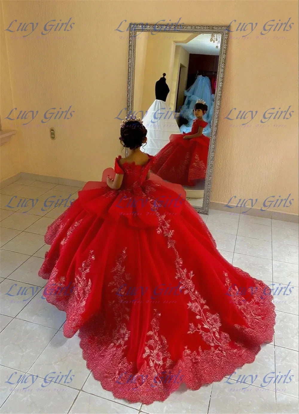 Luxurious Double Color Flower Girl Dress Wedding Dresses GlowCart