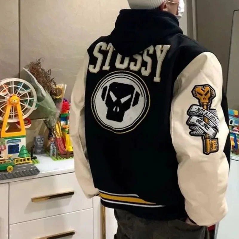 New Fashion Letter Pattern Flocking Embroidery Casual Jacket GlowCart