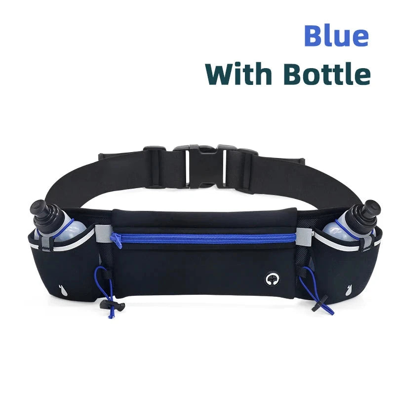 Marathon Trail Running Waist Pack For Phone Water Bottle Sports Fanny Pack Fitness Dual Pocket Running Belt Waist Bag Men Women GlowCart