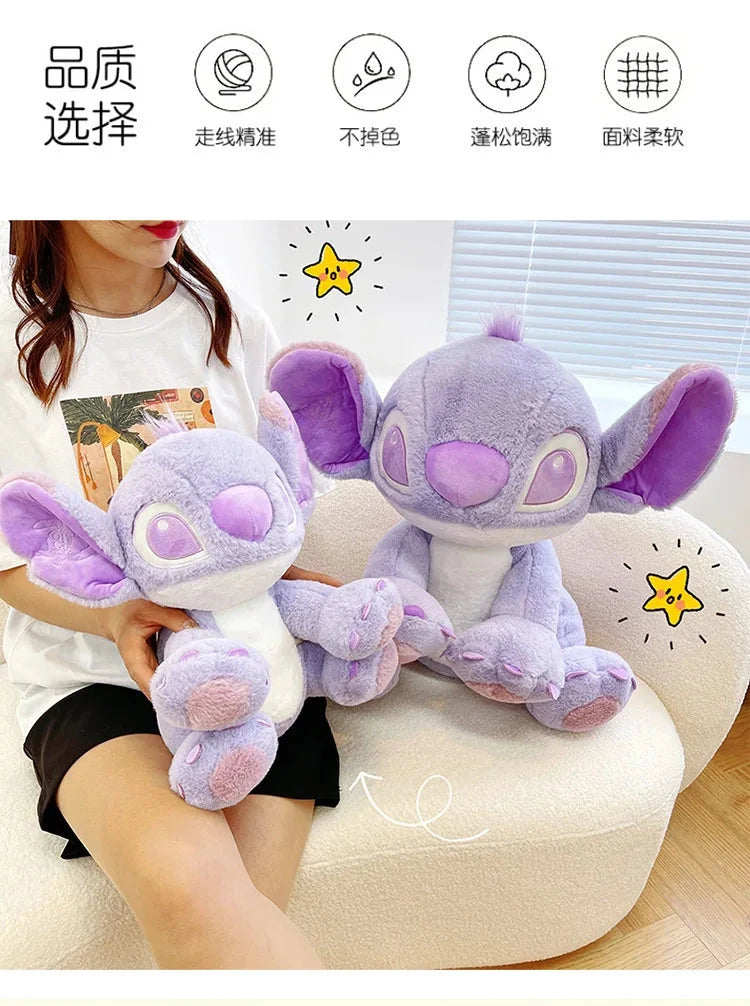 Disney Cartoon Purple Stitch Doll Star Baby Kawaii Plush Toy GlowCart