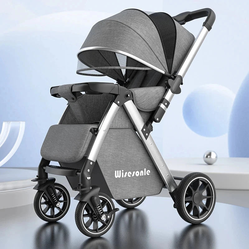 Upgraded Baby Strollers can Sit and Lie Down High Landscape Lightweight Folding Two-way Stroller Children Stroller GlowCart