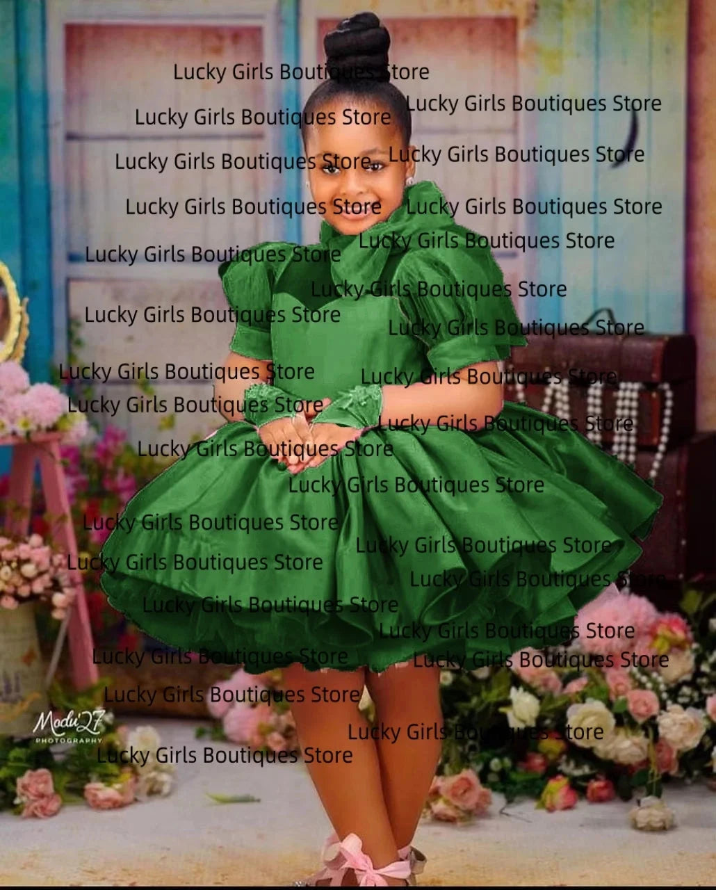 Pink Ball Gown Flower Girl Dresses Customized Tulle Tiered GlowCart