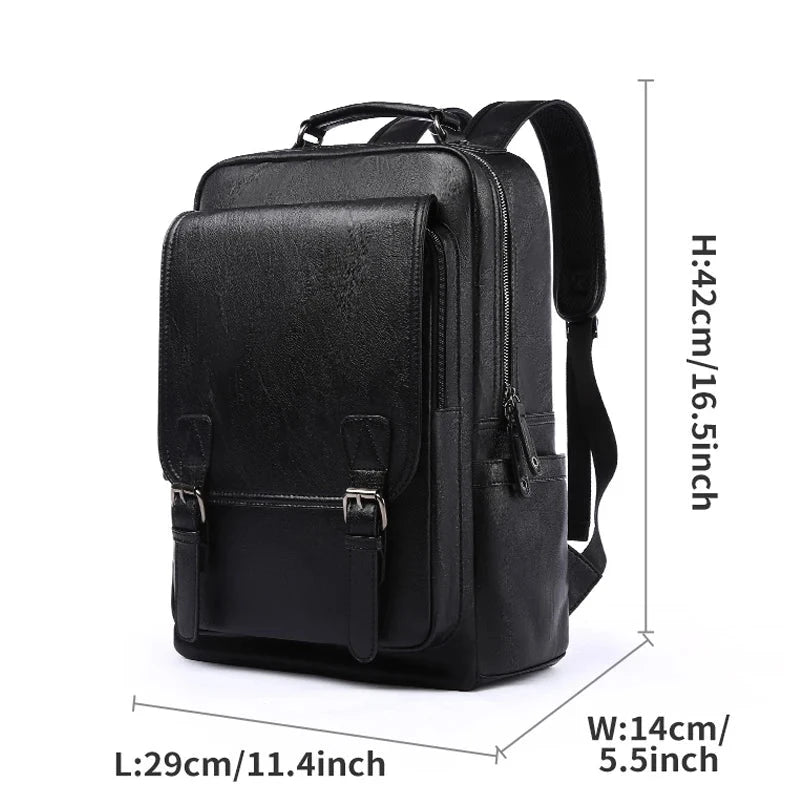 MOYYI Leather Laptop Backpack for Men Waterproof Travel GlowCart