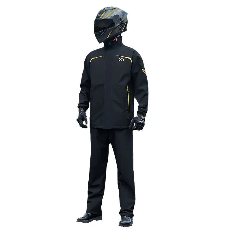 2025 New Motorcycle Raincoat Jacket Men Windproof Split Rain GlowCart