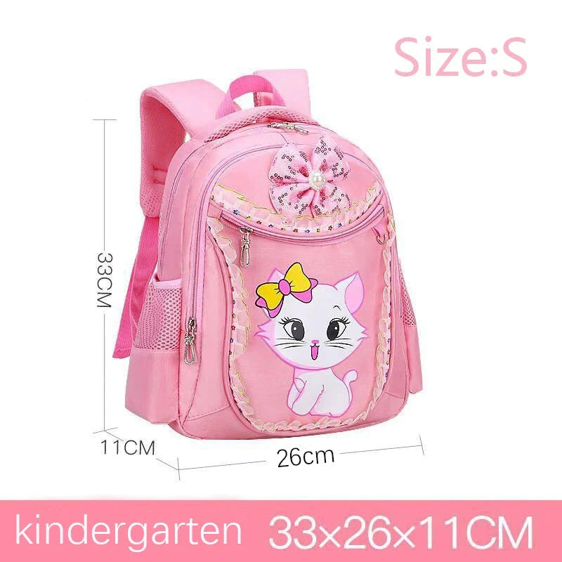 Children Backpack Pink Cute Cat Kindergarten Kid School Bag Backpack Girl Student Teenagers Waterproof Primary Bookbag SchoolBag GlowCart