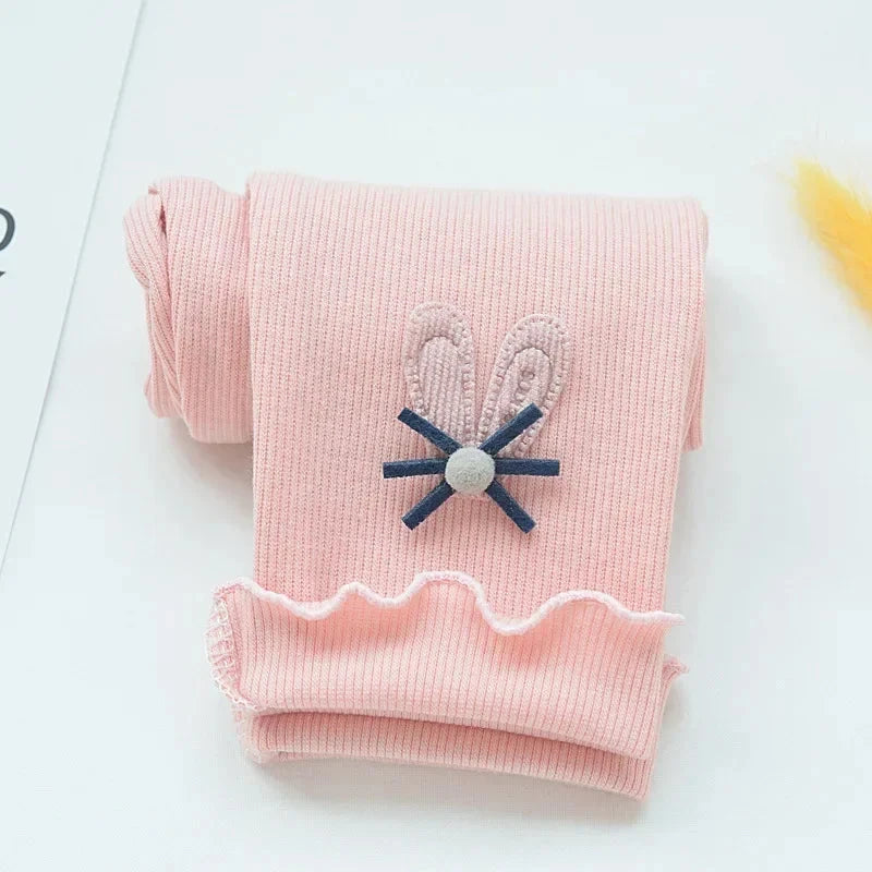 Kids Leggings Bunny Trim Slim-fit Leggings Girls Pants Kids Wears for Girls Leggings 2 To 7 Years Leggins for Kids Girl GlowCart