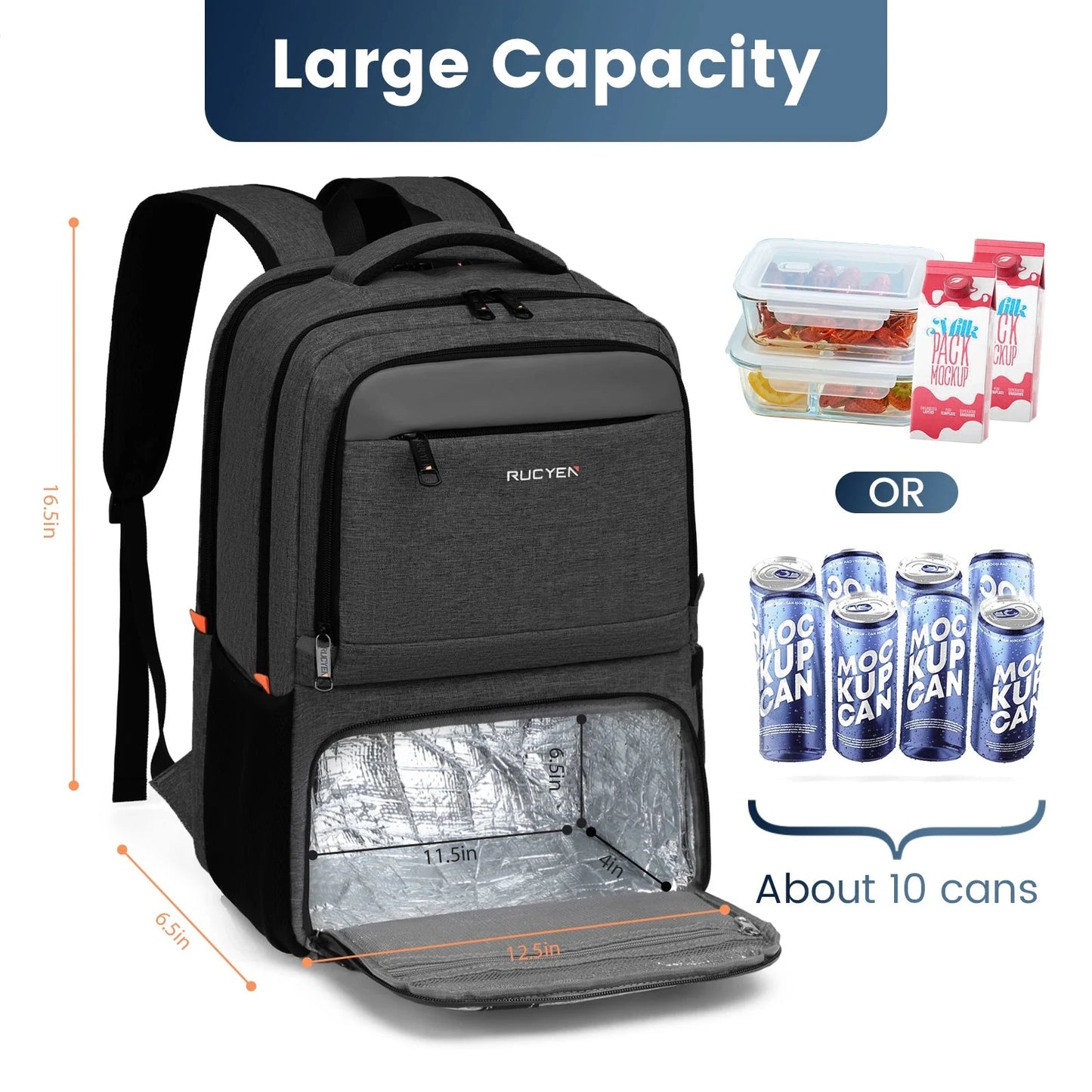Lunch Backpack Insulated Cooler Picnic Bag Multifunctional GlowCart