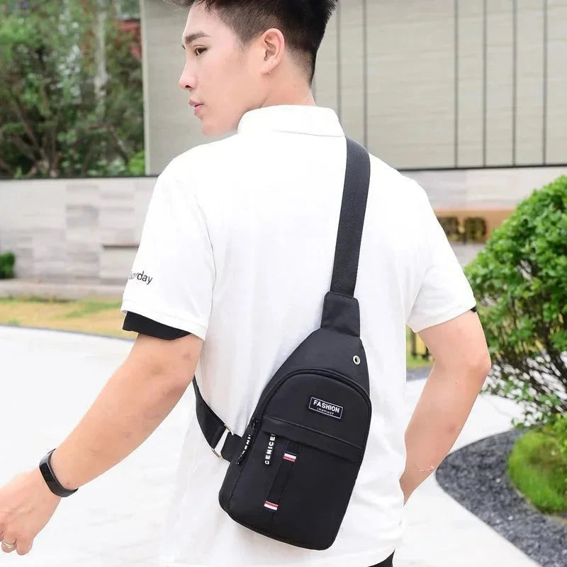 2023 New Chest Bag Messenger Pack Men Simple Nylon Fashion GlowCart