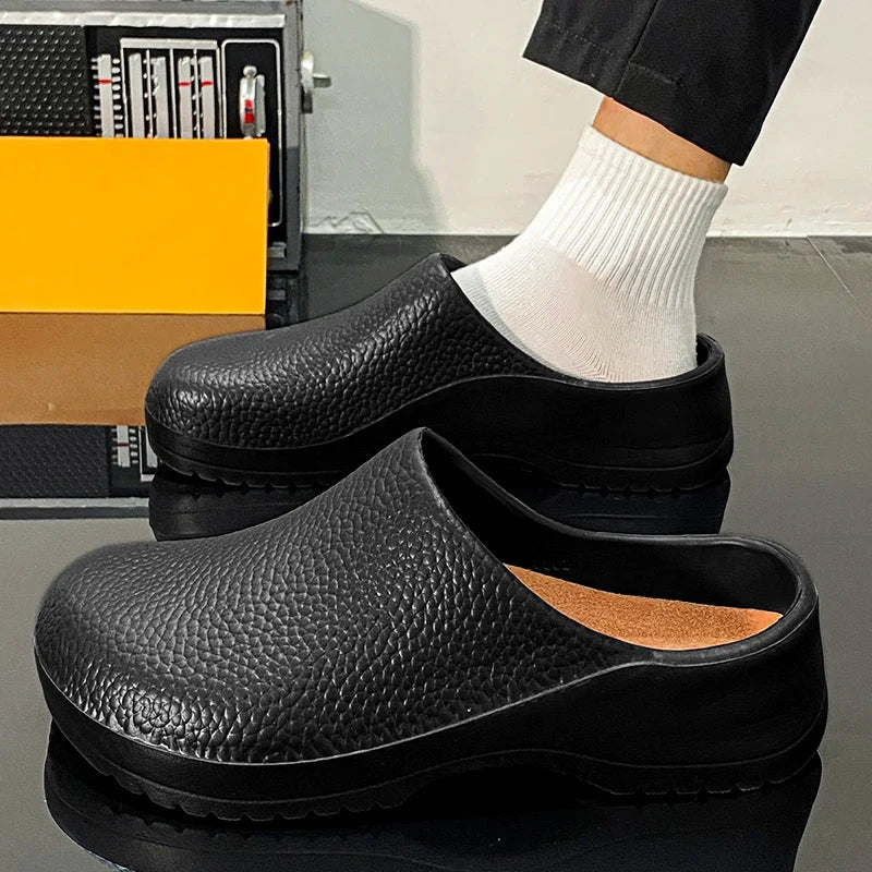 Men's Summer Slippers Oil-resistant Chef  Non-slip Shoes Kitchen Shoes For Men Nurse Work Shoe Casual EVA Lightweight Soft Clogs GlowCart