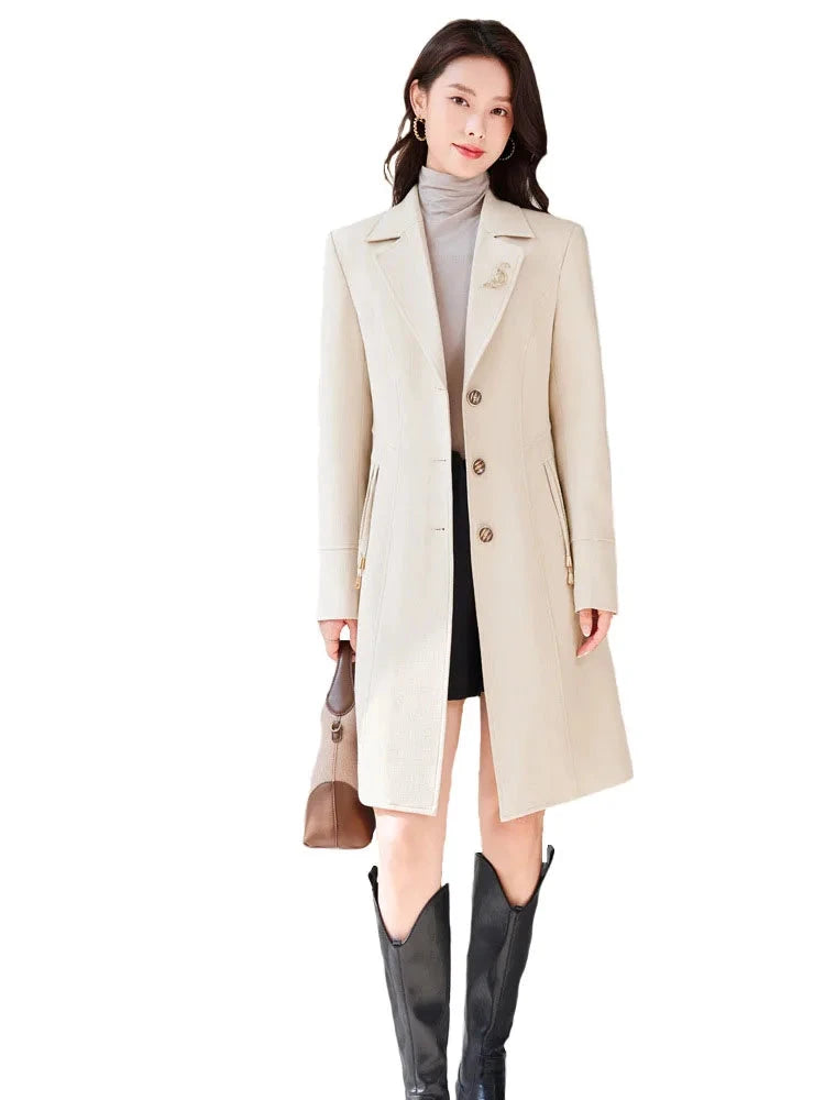 High End Female Coat Long Slim Trench Coat For Women’S GlowCart