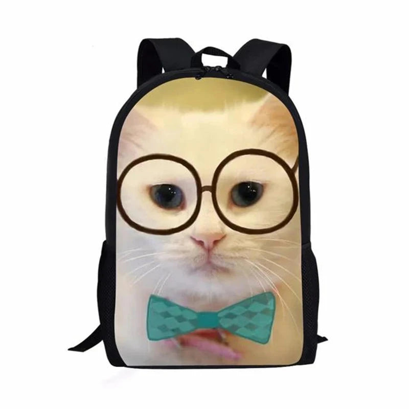 Trendy Popular Cat Notebook Backpacks pupil School Bags 3D GlowCart