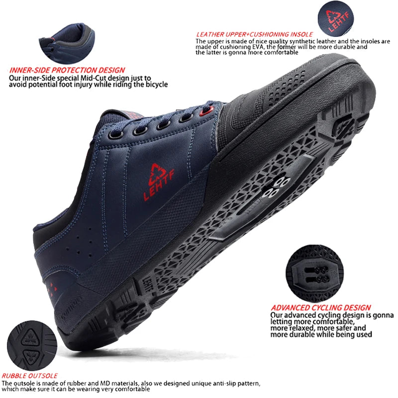 Lockable Cycling Shoes Four Seasons Men Comfortable Breathable Non-slip Hiking Shoes Dirt Bike Sneakers GlowCart