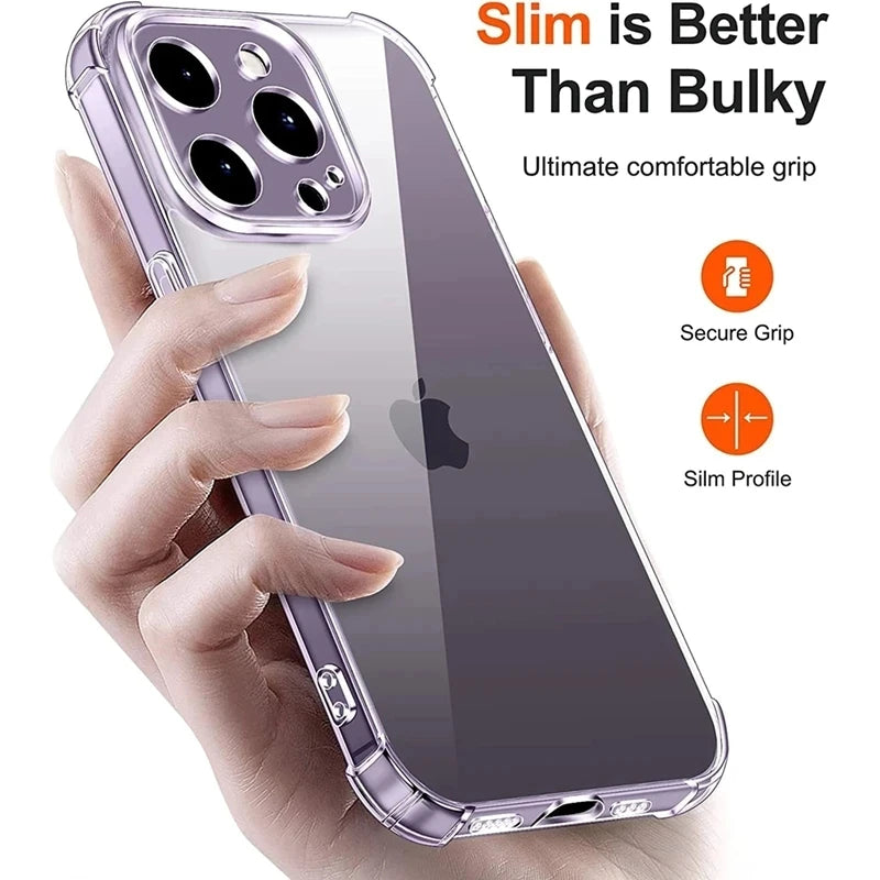 Shockproof Silicone Clear Phone Case for iPhone 13 11 14 Pro
