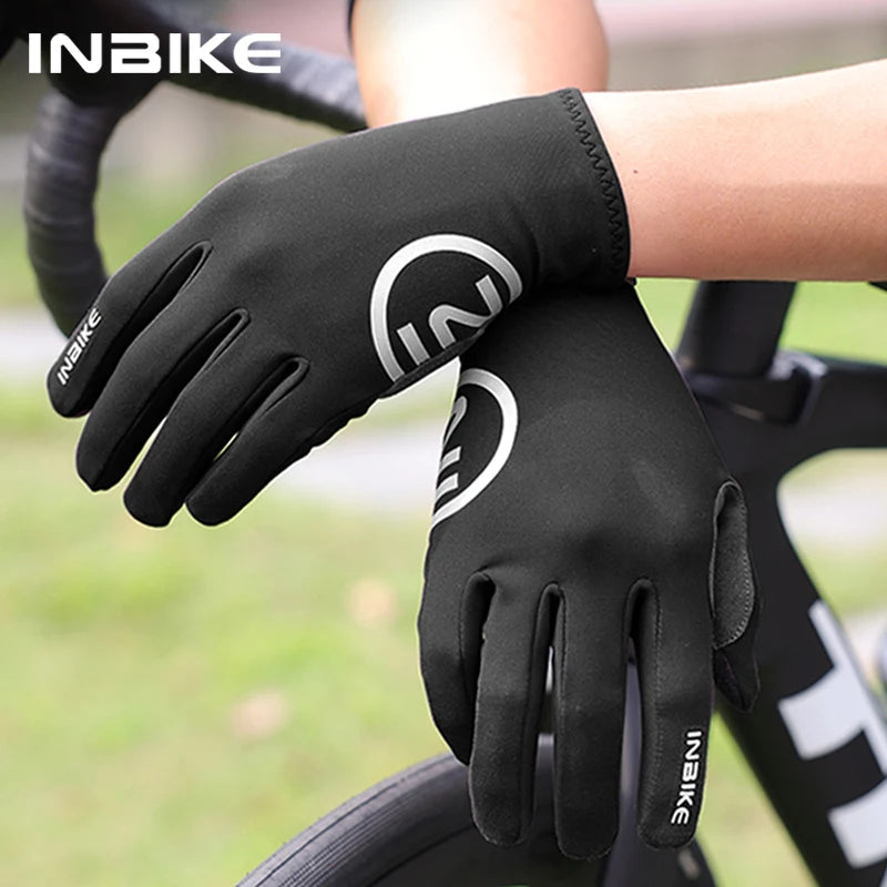 INBIKE Thermal Fleece Cycling Gloves Full Finger Winter Bike Gloves Touchscreen Anti-Shock Road Mountain Bicycle Gear for Men GlowCart