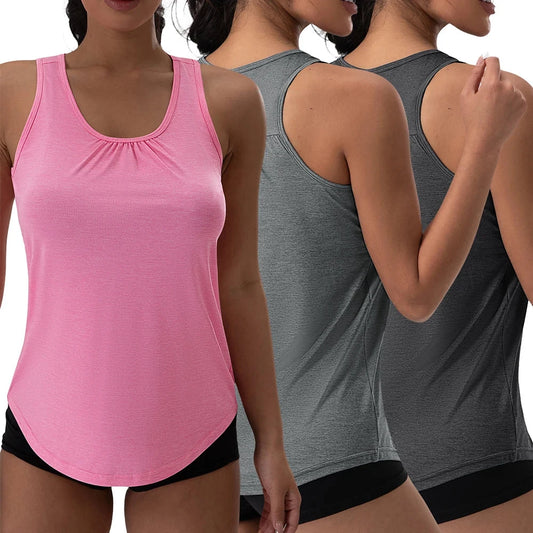 V-Neck Pleated Sleeveless Yoga Top for Women Loose Sports Top Solid Color Elastic Shirts Running Exercise Vests Gym Clothing GlowCart