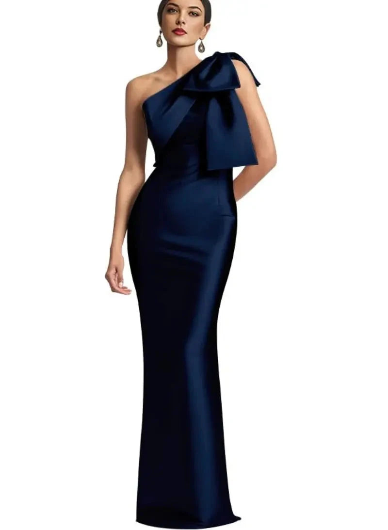 Evening Dress Women Elegant Tight Sexy Satin Single Shoulder GlowCart