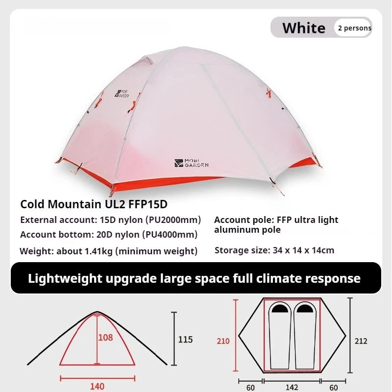 Mobi Garden Ultralight Tent Nylon Waterpoorf 1-2 Person GlowCart
