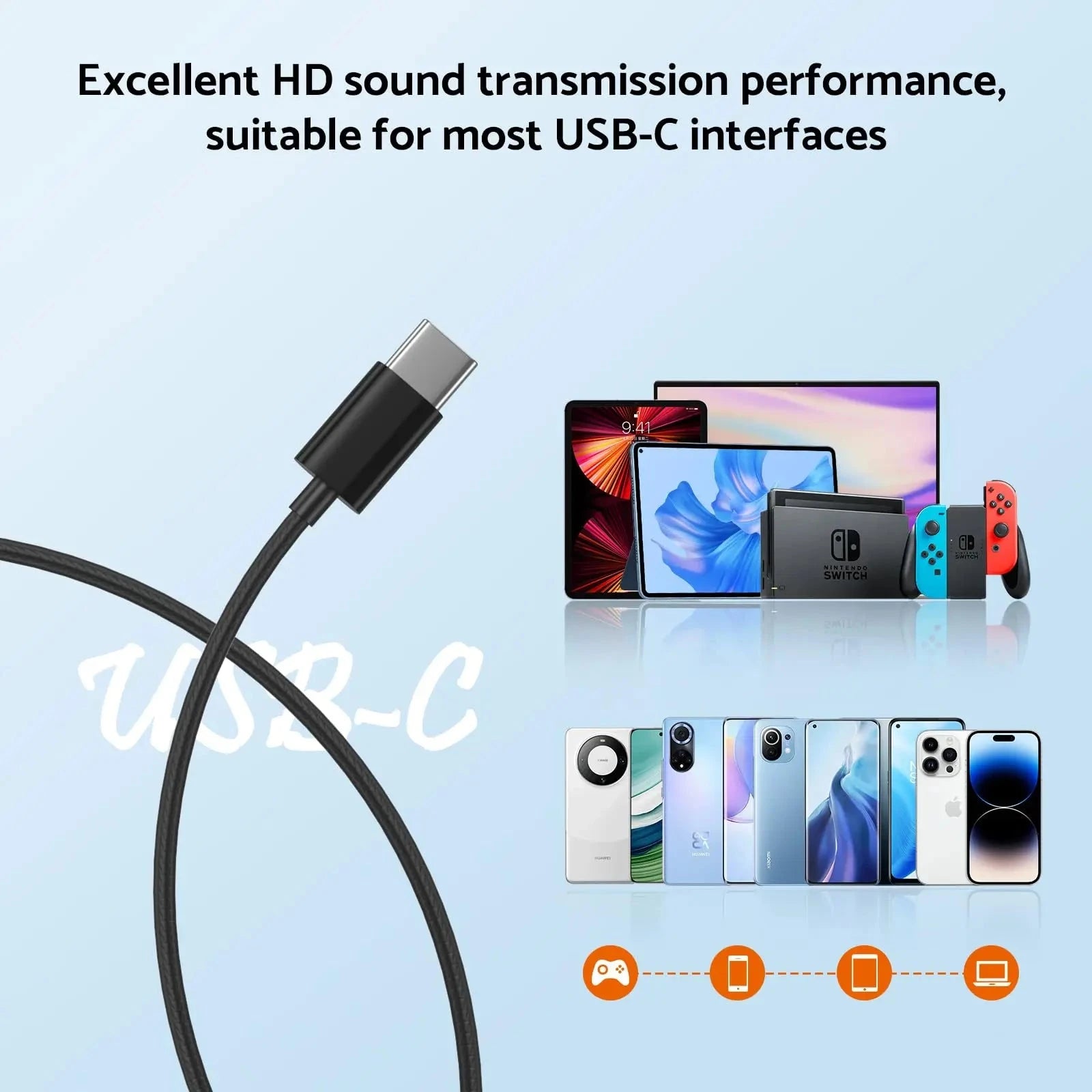 For Samsung Headphones HiFi Surround Sound In-ear USB Type C GlowCart