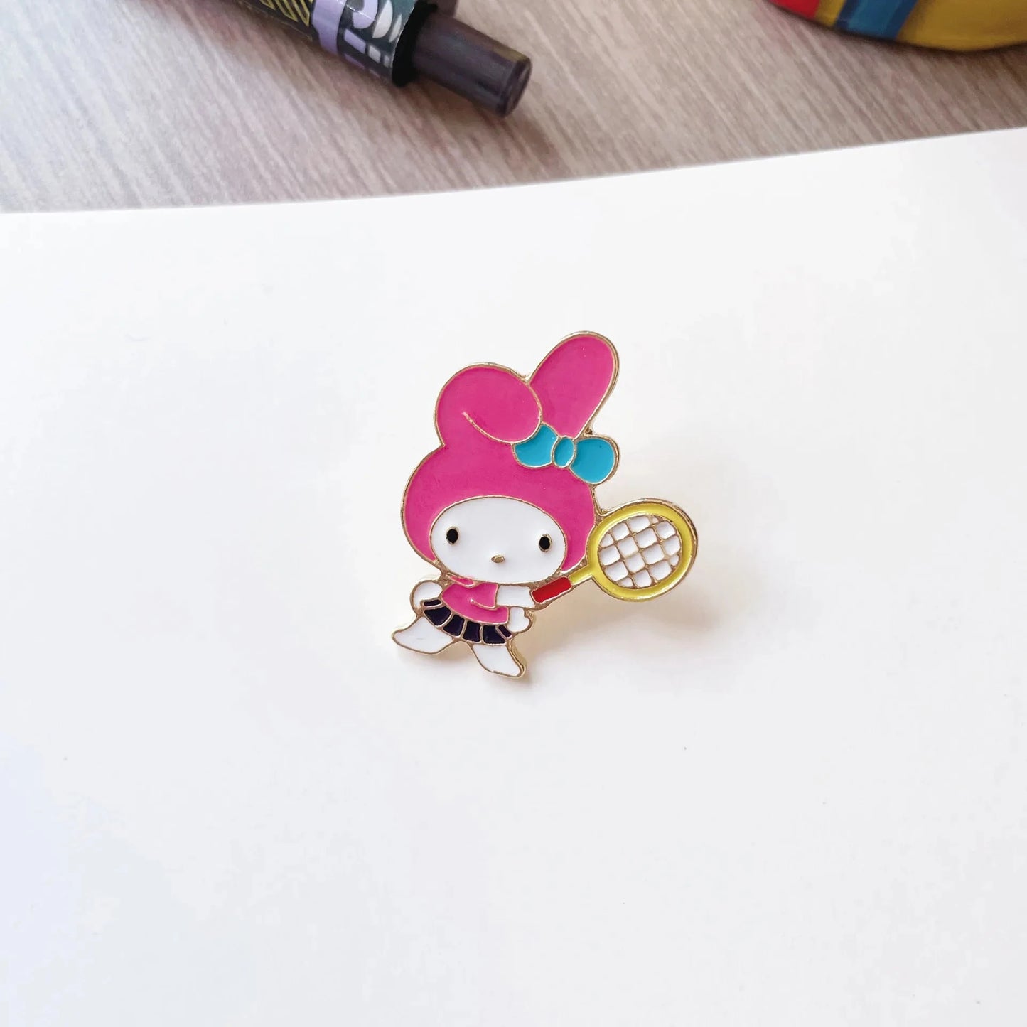 Sanrio Kuromi Cinnamoroll Metal Enamel Brooch Tennis Cute GlowCart