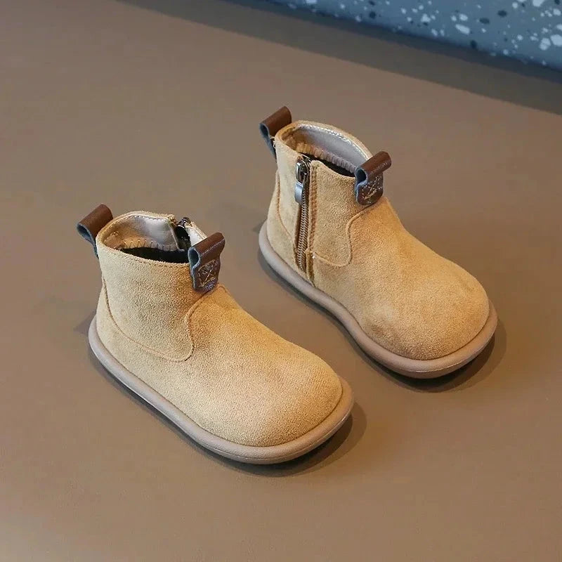 Autumn Winter Baby Boys Girls Boots Oxford Suede Children Casual Shoes Outdoor Anti-slip Infant Shoes Plush Kids Ankle Boots GlowCart