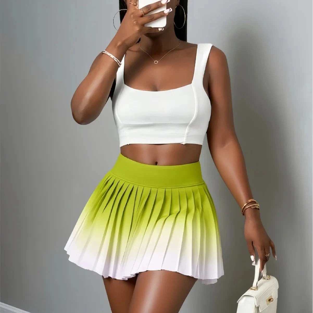 Summer Gradient Color Running Shorts Side Pocket False 2 GlowCart