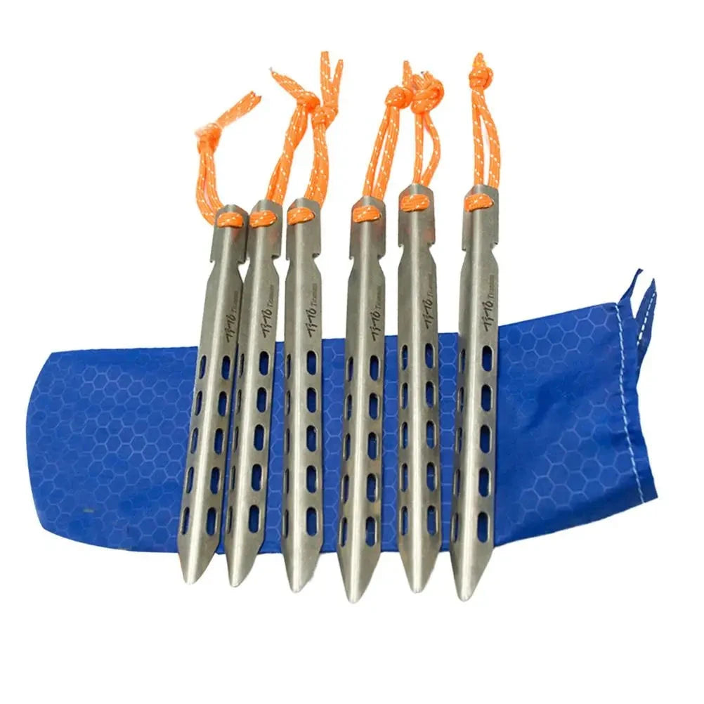 Titanium Alloy Tent Stakes Corrosion Resistant Lightweight V GlowCart