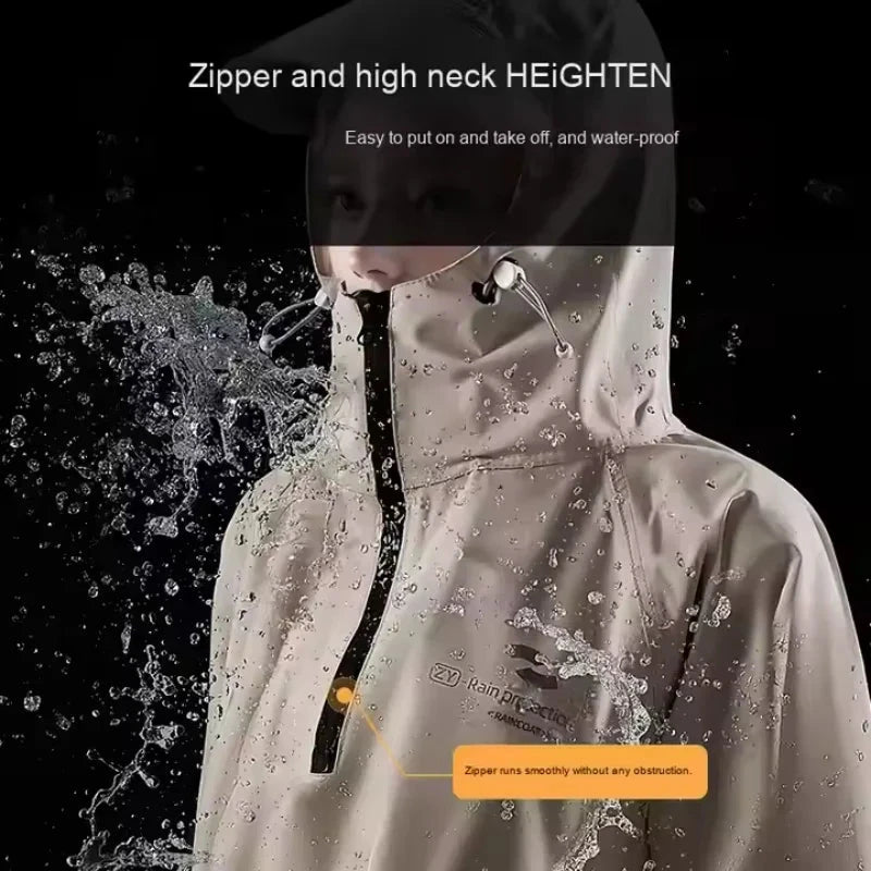 One-piece Long Motorcycle Raincoat Oxford Cloth Cycling GlowCart