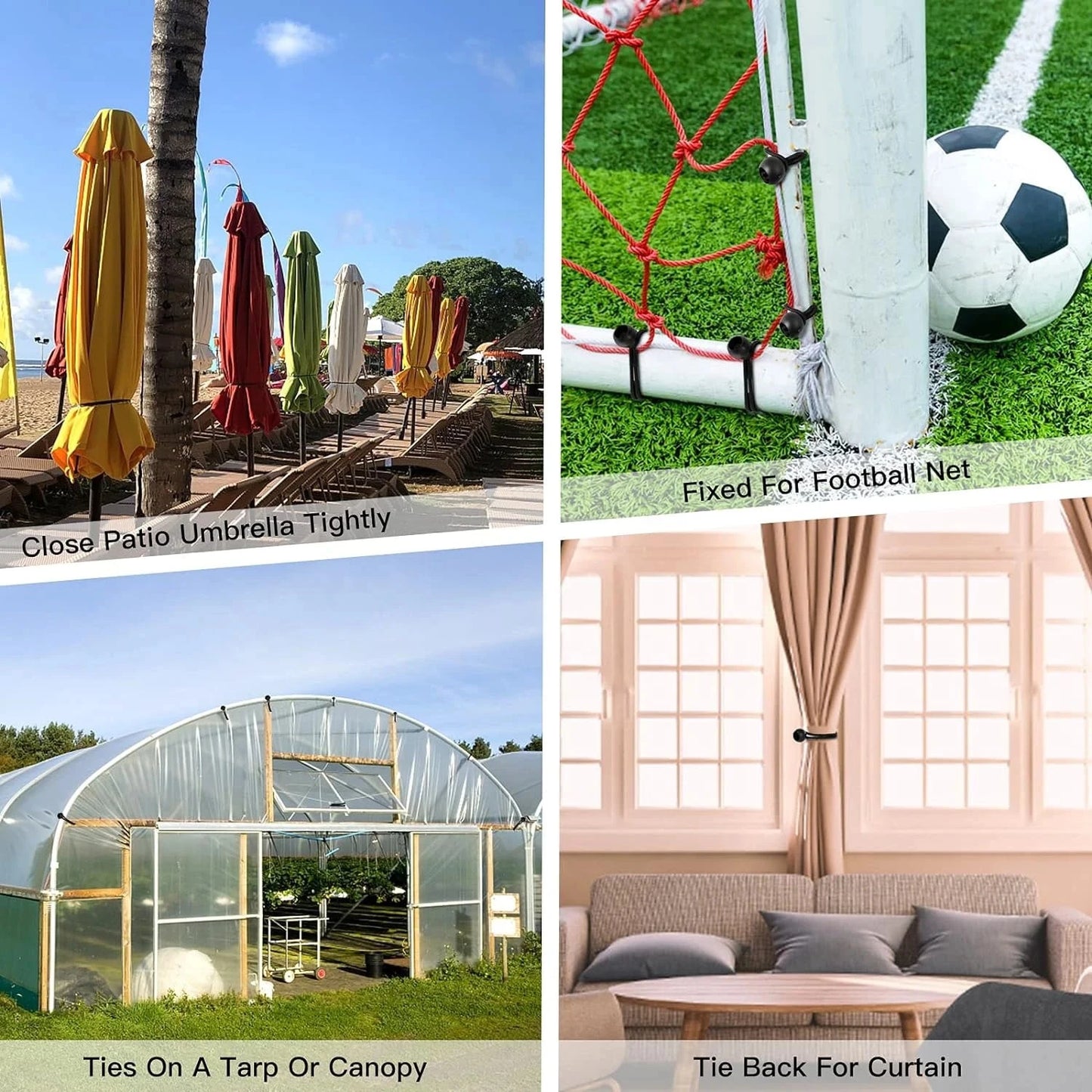 YANBIGUO 50-Pcs Bungee Balls,Black Cord for Canopy Tarp, UV GlowCart