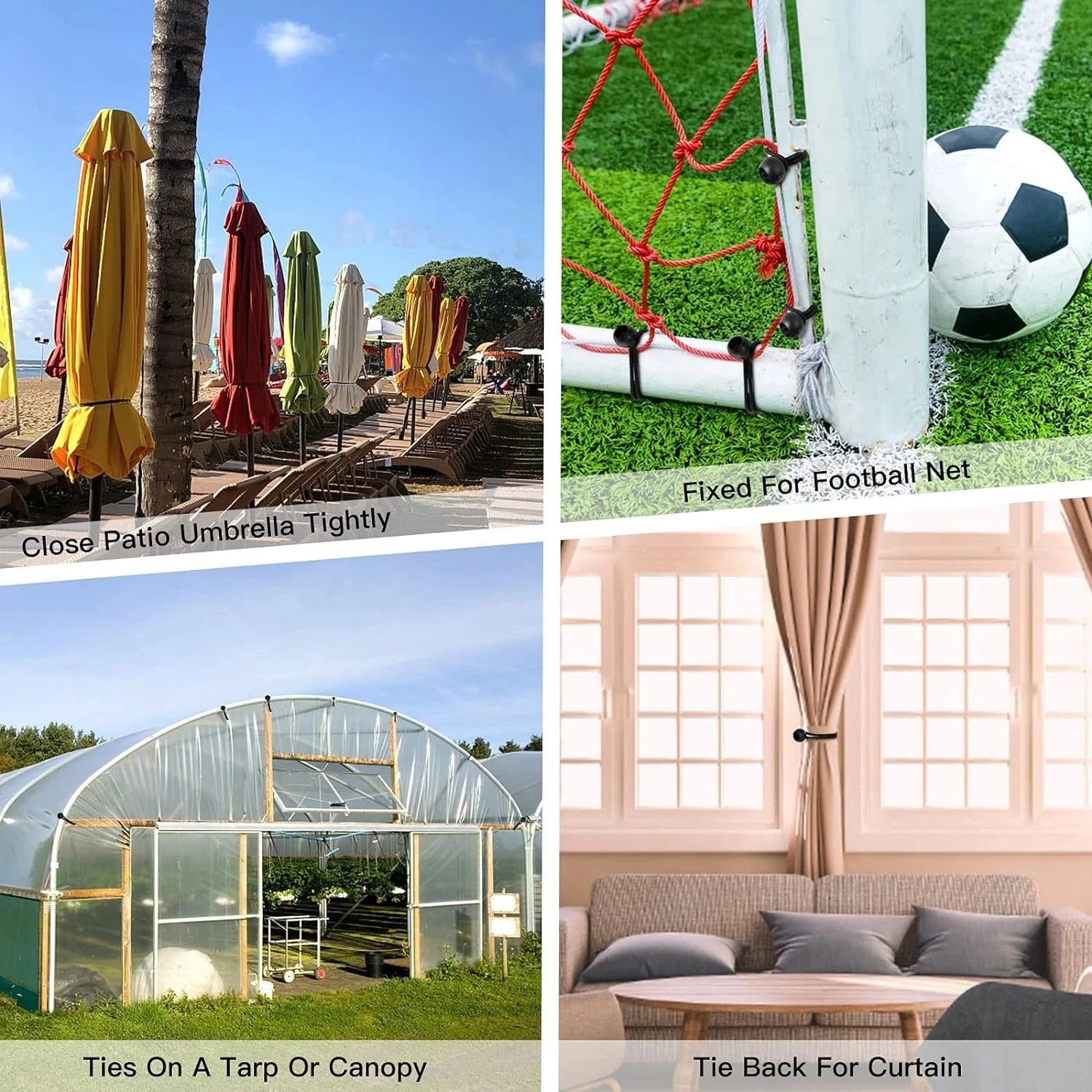 YANBIGUO 50-Pcs Bungee Balls,Black Cord for Canopy Tarp, UV GlowCart