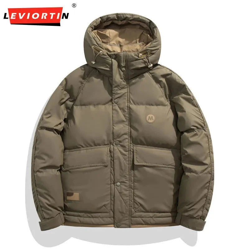 Men Hooded Down Jacket Hip Hop Padding Puffer Outwear Coat GlowCart