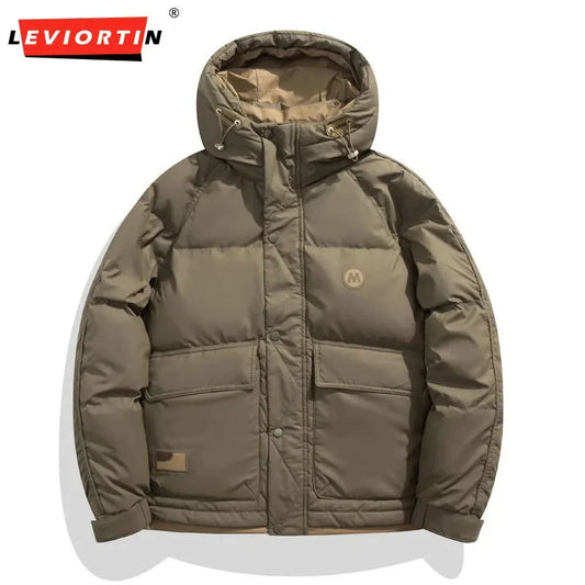 Men Hooded Down Jacket Hip Hop Padding Puffer Outwear Coat GlowCart