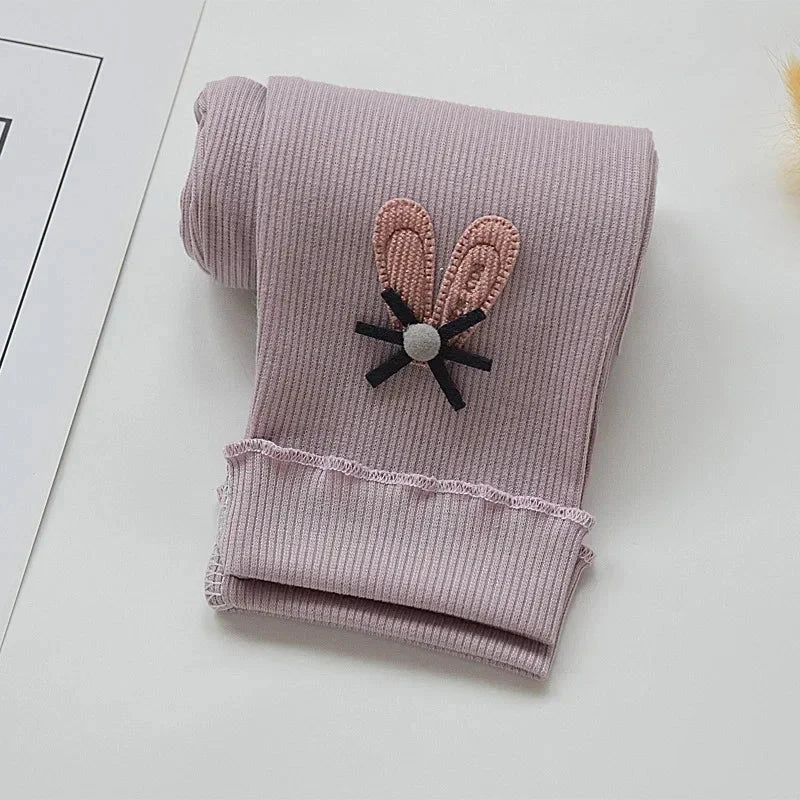 Kids Leggings Bunny Trim Slim-fit Leggings Girls Pants Kids Wears for Girls Leggings 2 To 7 Years Leggins for Kids Girl GlowCart