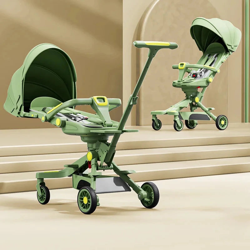 New Baby Stroller multifunction Two-way Sitting and Lying baby pram High view  Portable four wheels stroller children's cart GlowCart