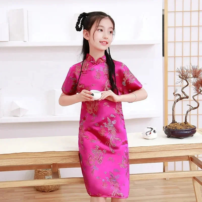 Summer Modern Cheongsam Children Girls Dresses Baby Fashion GlowCart