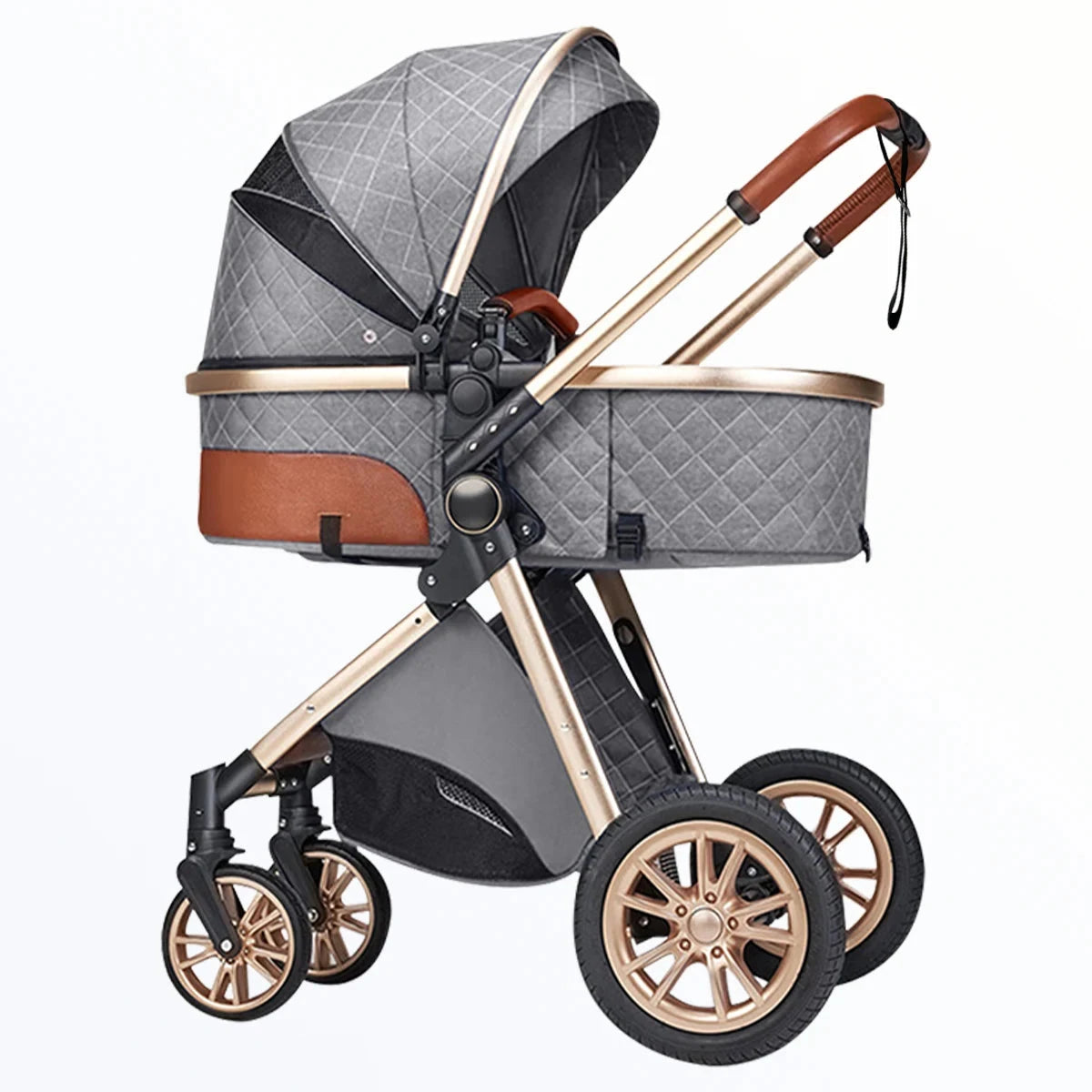 High landscape baby stroller, portable and foldable, a travel trolley that can be pushed in both directions GlowCart