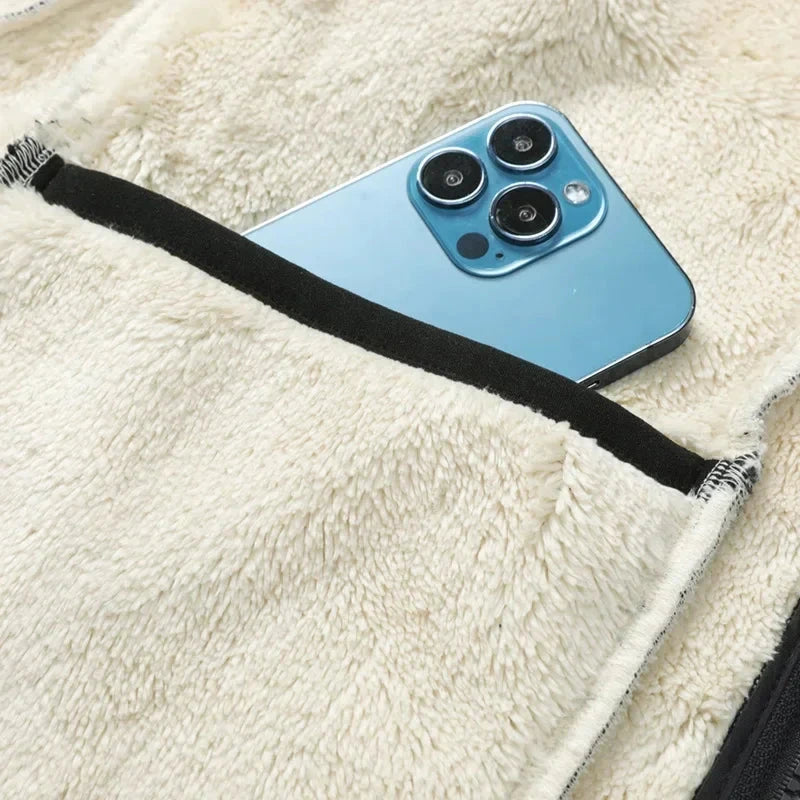 2024 Autumn and Winter Lambswool Vests Men New Warm Padded GlowCart