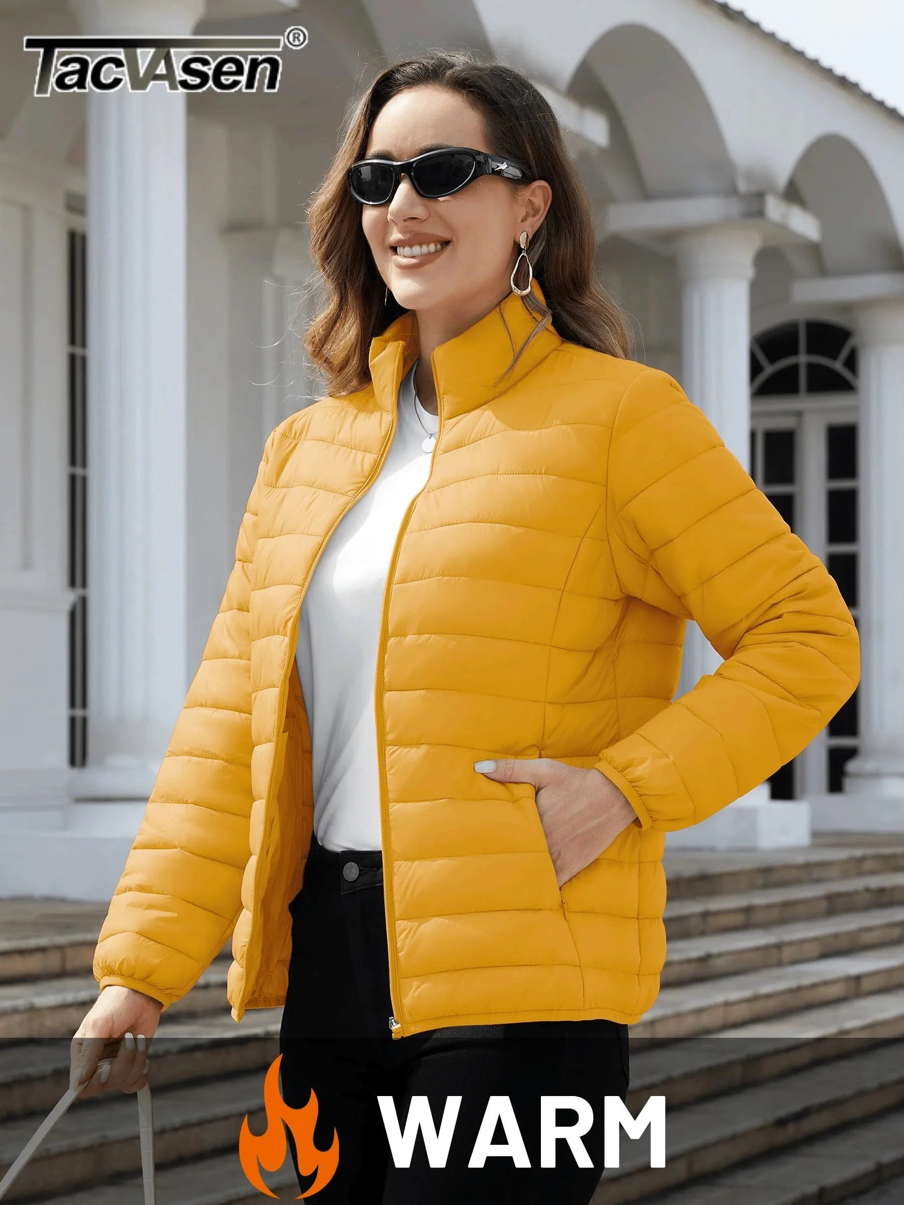 TACVASEN Winter Quilted Puffer Jackets Womens Lightweight GlowCart