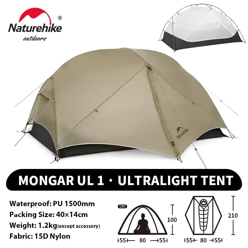 Naturehike Mongar UL 2 Tent 2 Person Backpacking Tent 20D GlowCart
