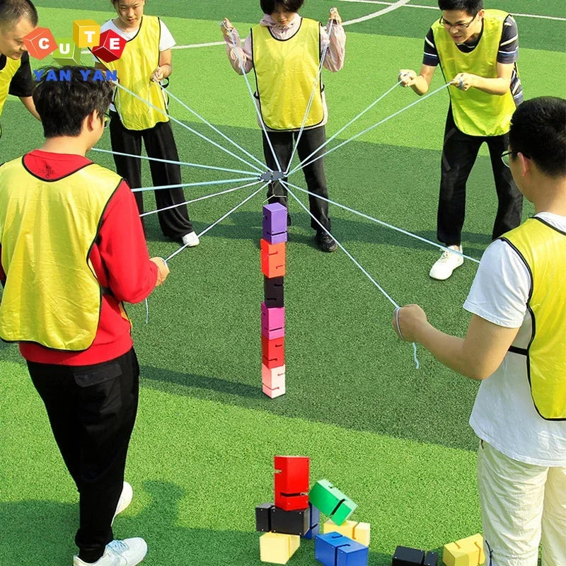 Summer Toys Indoor Outdoor Expansion Props Fun Games Kids Adult Build Tower Block Together Team Building Sensory System Training GlowCart