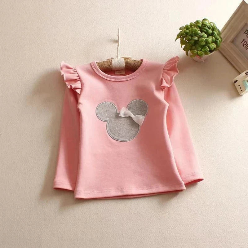 Fashion Baby Kid Long Sleeve Cat Shirt Tops Clothes Girls Blouse Spring and Summer Autumn Cartoon Kids T-shirt GlowCart