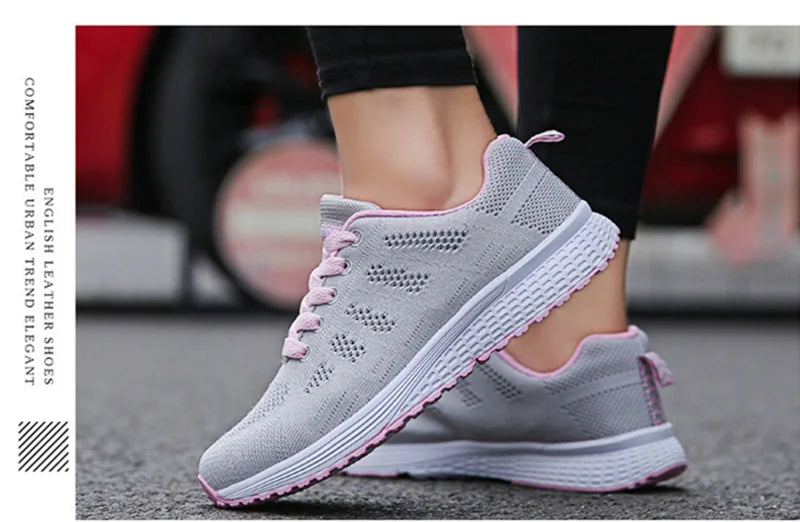 Women Casual Shoes Fashion Breathable Walking Mesh Flat