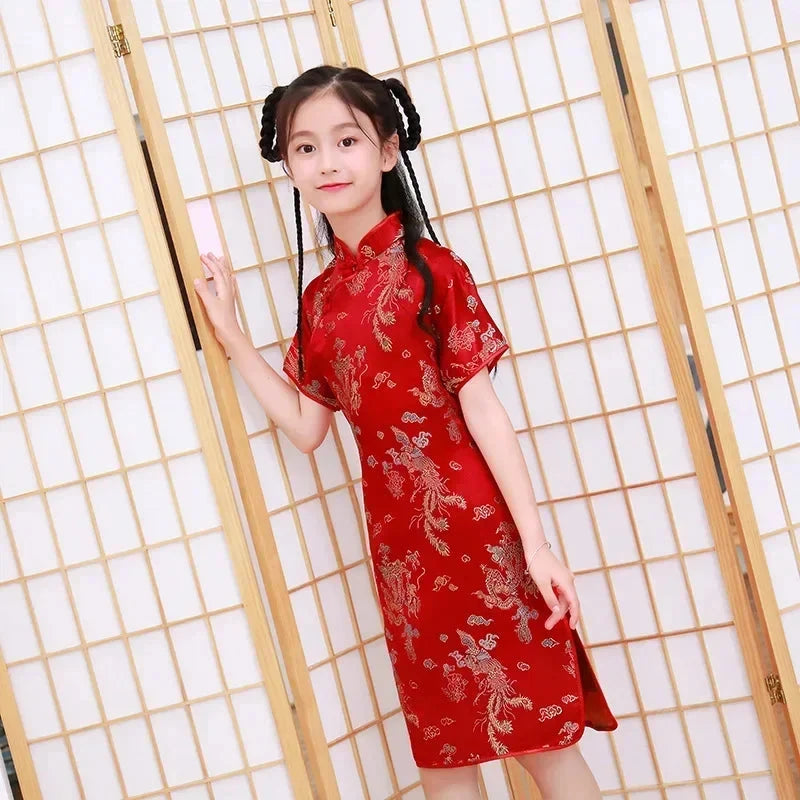 Summer Modern Cheongsam Children Girls Dresses Baby Fashion GlowCart