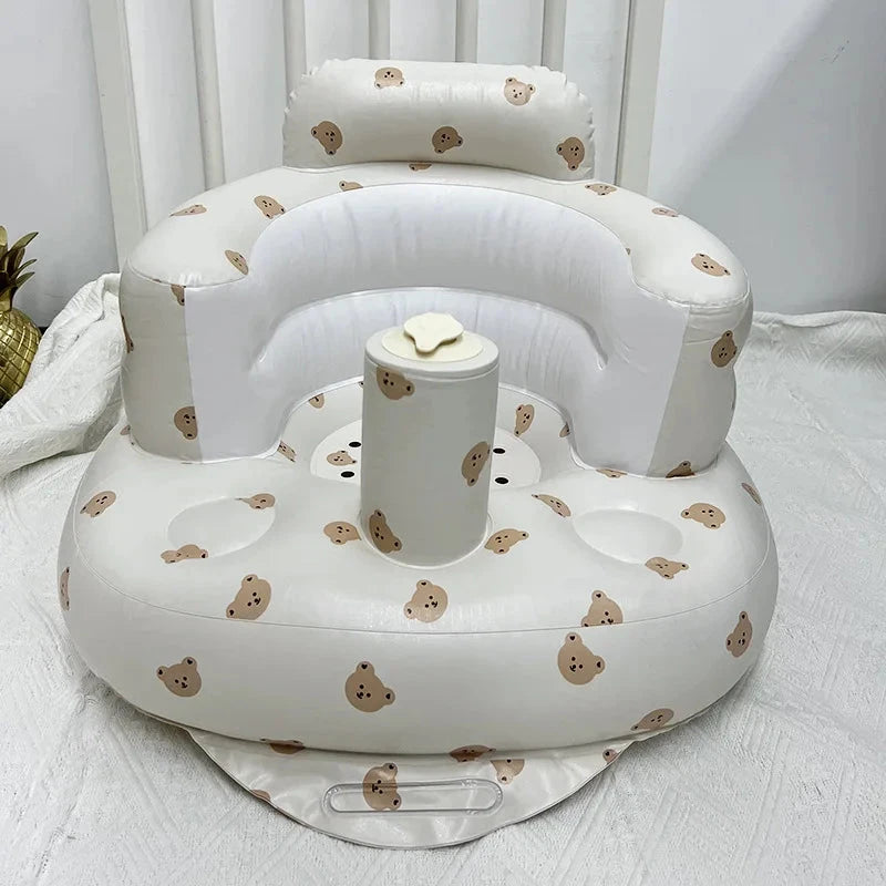 INS Multifunctional Baby Children Inflatable Bathroom Sofa PVC Inflatable Folding Seat Learn Dinner Chair Portable Stool Infant GlowCart