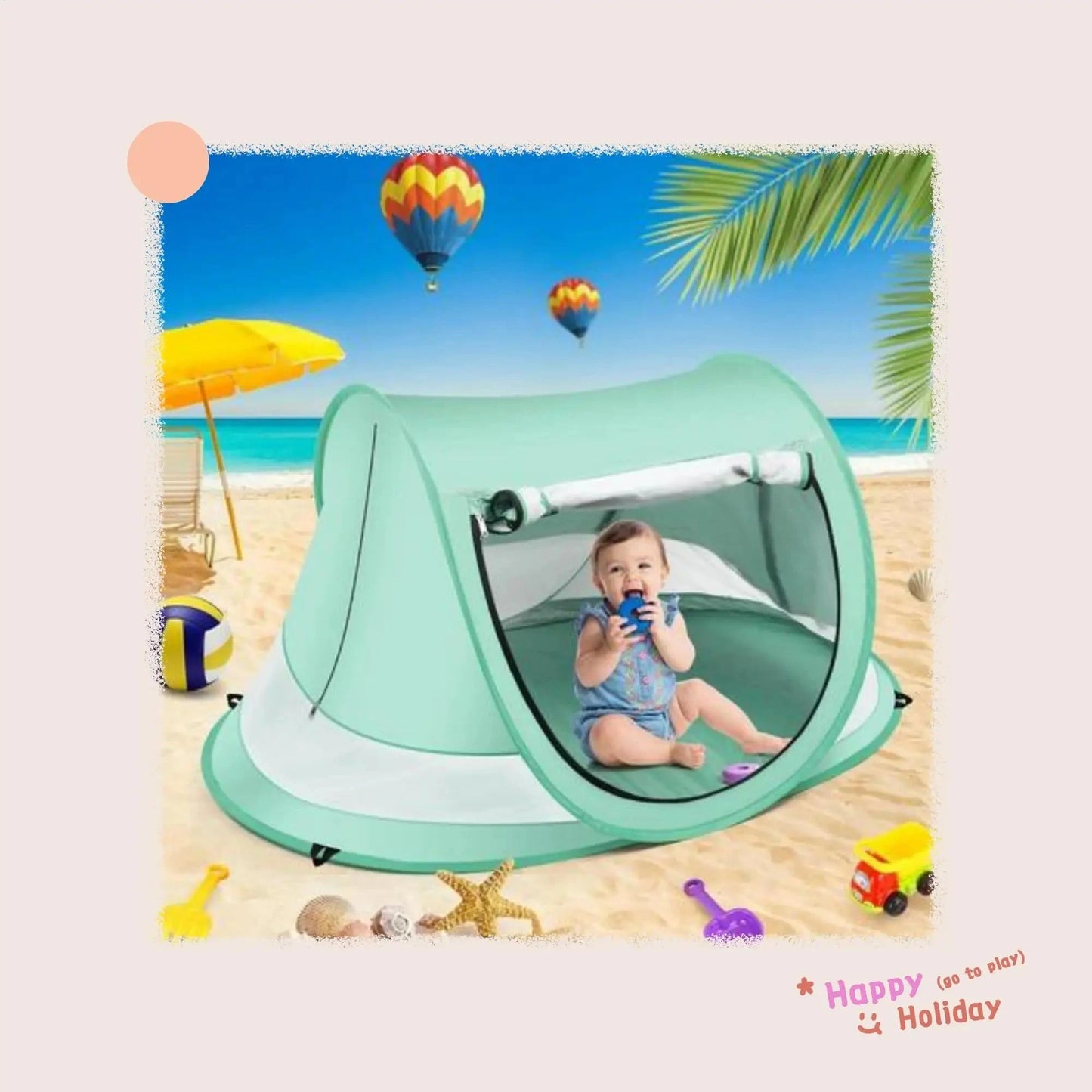 Beach Baby Shade Tent UV Resistant Toddler Dome Foldable GlowCart
